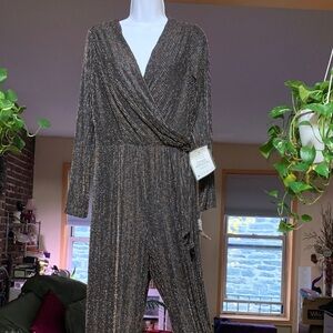 NW Glitter Striped Jumpsuit Sz 14